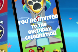 create a custom birthday video invitation  for kids