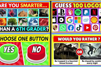 make engaging quiz and trivia questions on any kind for youtube in 15 hours