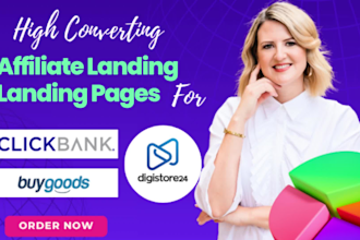 design clickbank and digistore24 affiliate sales funnels and landing pages