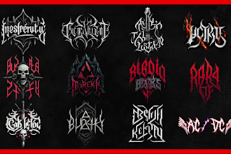 design gothic metal style logo for rock band or metal band