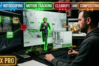 vfx compositor, motion tracking, cleanups and compositing
