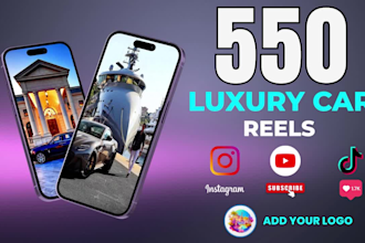 create 550 luxury cars instagram reels and youtube shorts