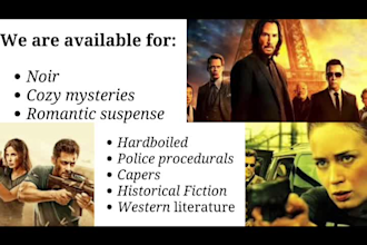 ghostwrite a crime, thriller, mystery, short story or novel