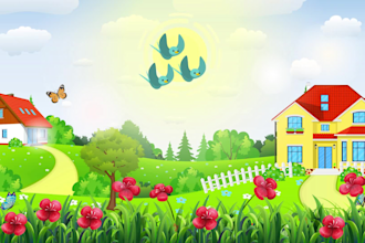 create 2d animated stories and rhymes for kids youtube channel in english