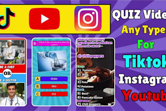 create trivia, quiz video for youtube, tiktok