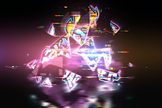 make an epic logo animation with glitch effects 4k
