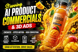 create cinematic 3d product animation and commercial ads