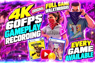 record 4k 60fps original gameplay footage and youtube gaming videos