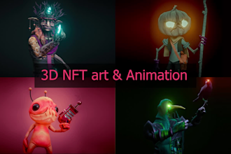 create unique 3d nft art, cards collection for you