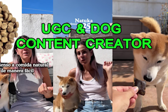create dog product photos and ugc videos in spanish