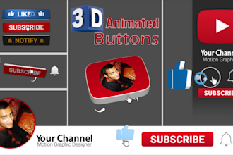 create 3d youtube subscribe button animation