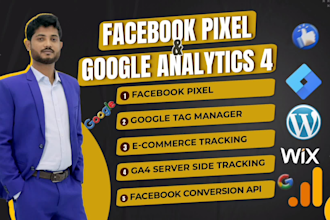fix or setup google analytics 4, fb pixel, and website events tracking via GTM