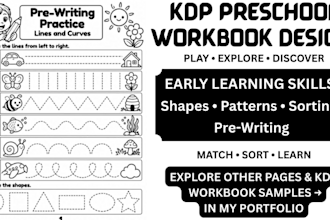 design preschool and montessori workbooks for KDP and schools