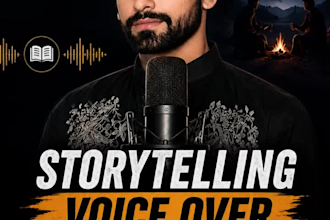 record a cinematic storytelling voice over in urdu,english
