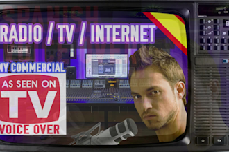 record a professional radio, tv commercial voice over