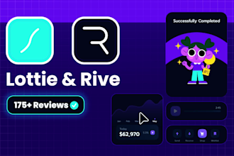 create lottie and rive animation for app and web