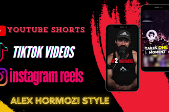 edit reels, tiktok videos, yt shorts with alex hormozi style captions