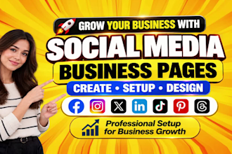 do social media accounts create and setup, facebook business page ,linkedin
