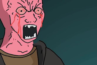 crypto meme video, meme coin art, 2d memecoin video, meme character, crypto meme