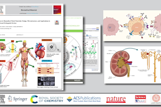 design scientific graphical abstract and figures for article, journal and book
