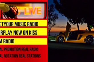 play your music on kiss radio for 1 day or 30days or 3months