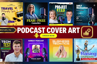 do professional podcast artwork, podcast cover design