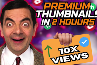 design attractive eye catchy youtube thumbnail in 2 hours