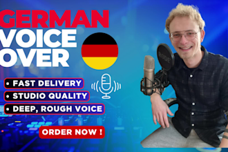 record a professional deep german male voice over