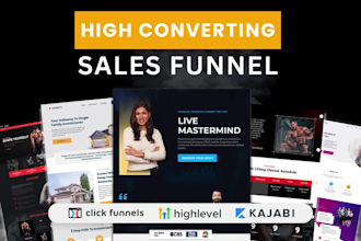 be gohighlevel, clickfunnels or kajabi, sales funnel, website, automation expert