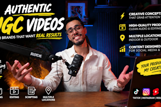 create authentic ugc videos for tiktok, instagram and paid ads