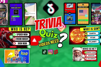 create trivia quiz shorts for youtube videos and tiktok