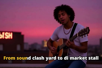 create cinematic reggae or afro reggae rap music lip sync video for your song