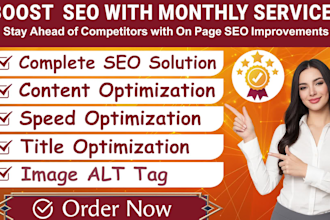 do  on page SEO search engine optimization and technical monthly  services
