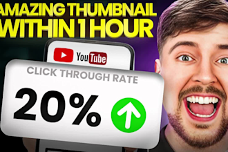 design viral clickbait amazing youtube thumbnail for better views in 1 hour