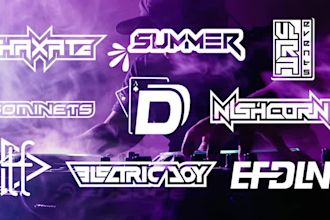 design music, dj, rap, band typography, studio logo