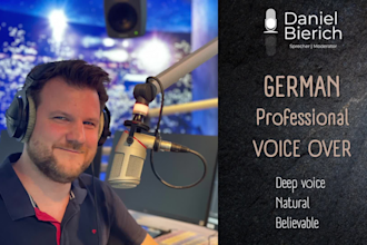 record a professional german voice over, deutscher sprecher