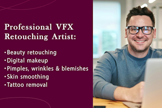 vfx beauty retouching, digital makeup, video face retouching