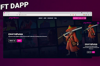 do nft landing page, nft minting website with all sections
