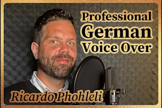 record a professional and clear german male voice over