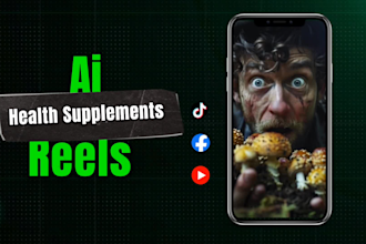 create ai health supplement reels, tiktok videos, and youtube shorts