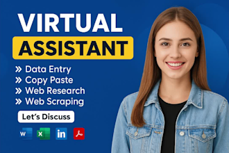be your virtual assistant for web research and admin support