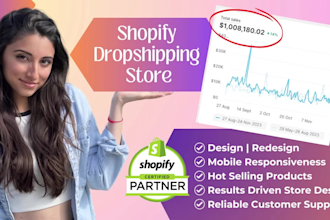 create a shopify dropshipping store or shopify website