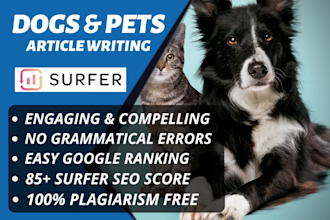 write surfer SEO optimized dog articles and pet blogs
