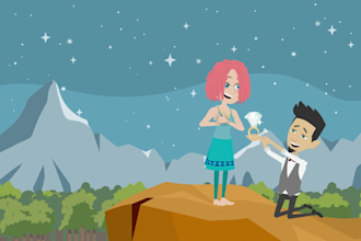 create a gorgeous romantic animated wedding invitation video