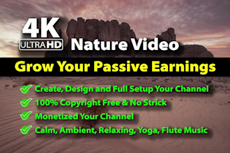 create youtube channel with 4k 50 meditation and relaxation music videos