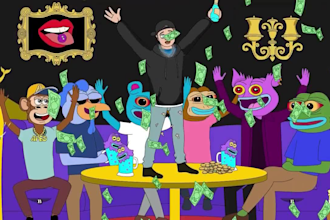 do 2d memecoin animation, crypto meme video, 2d cartoon animation, sales video