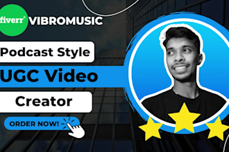 create a podcast style ugc video for you
