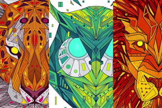 make a detailed polygonal or geometric art