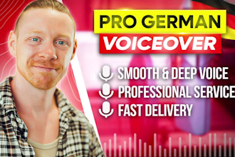 record your german voice over male, warm and professional
