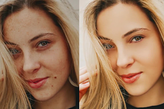 photo retouching of headshot portrait image